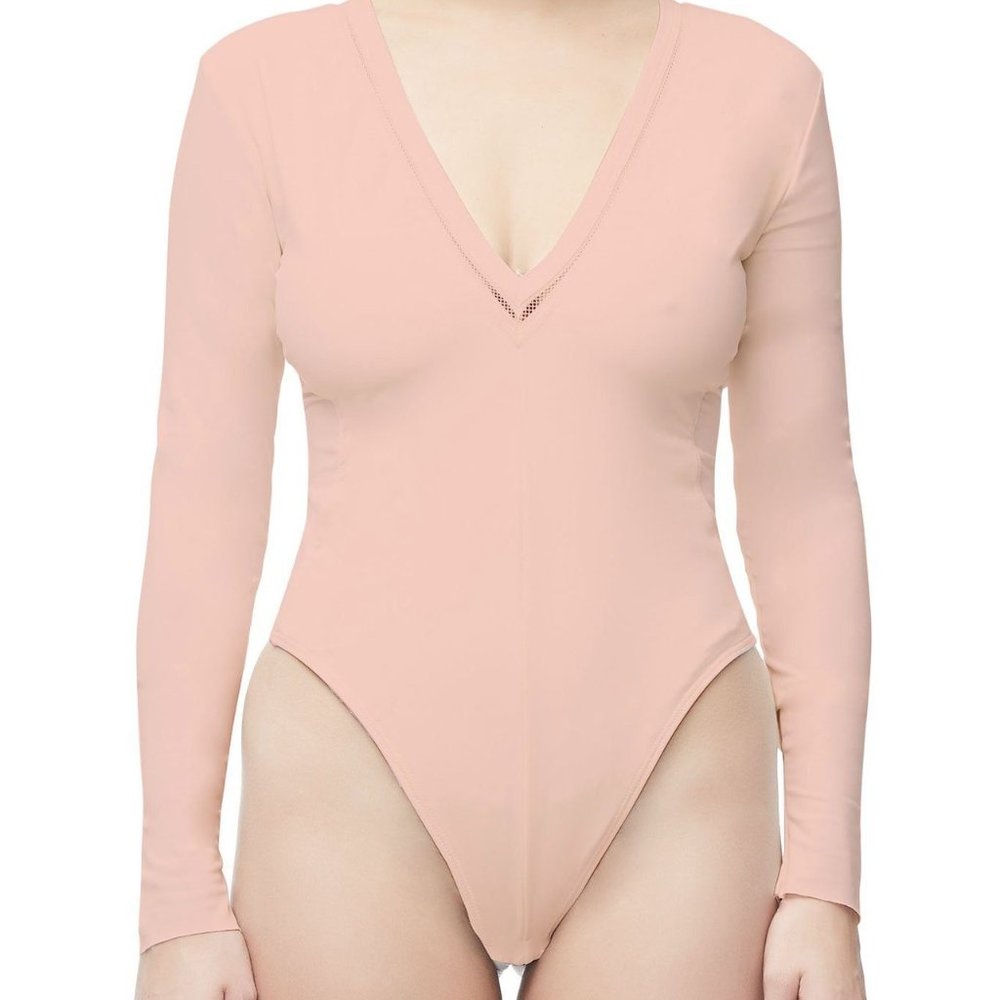 Good American Blush Ultra Soft Bodysuit RRP $129